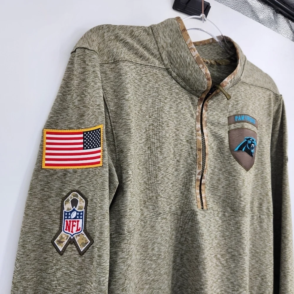 NFL Nike Dri Fit Long Sleeve Pullover Small Carolina Panthers Salute To Service